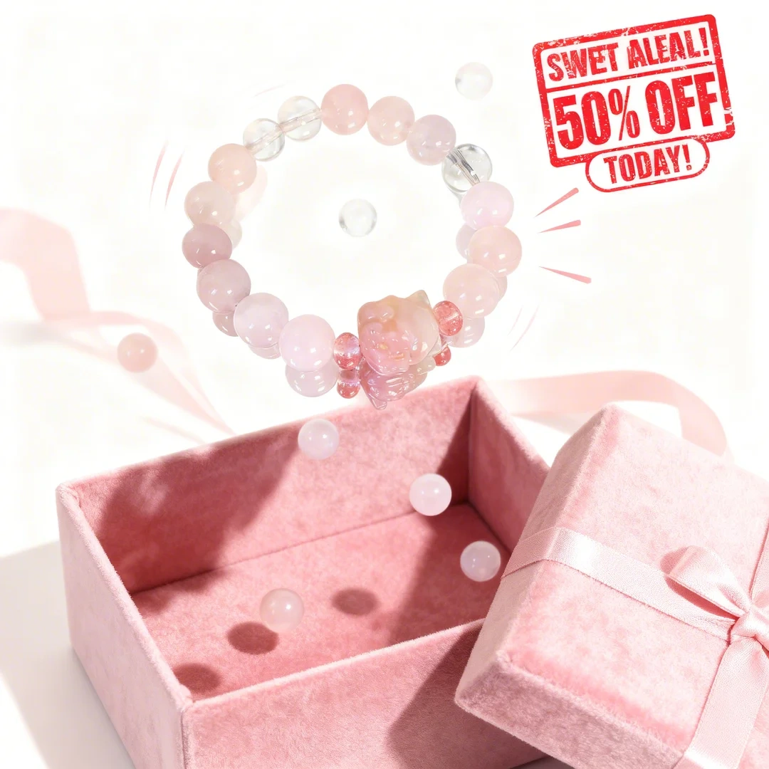 Rose Quartz Nine-Tailed Fox Bracelet: Attract Romantic Luck & Soulful Connections