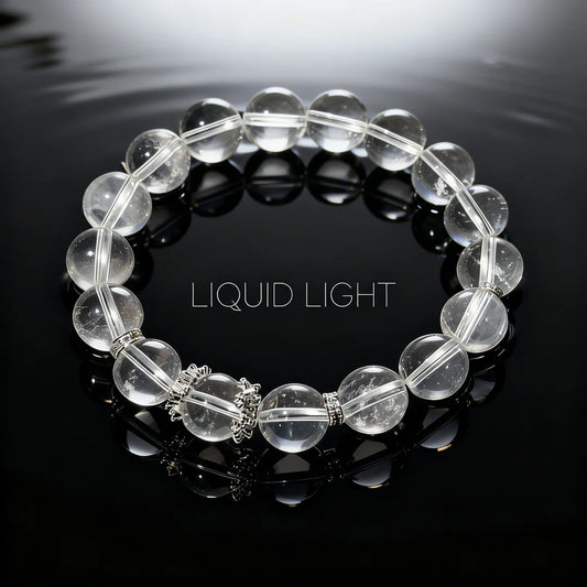 Pure Clear Quartz Energy Bracelet with Silver Charms – Genuine Crystal Healing Jewelry