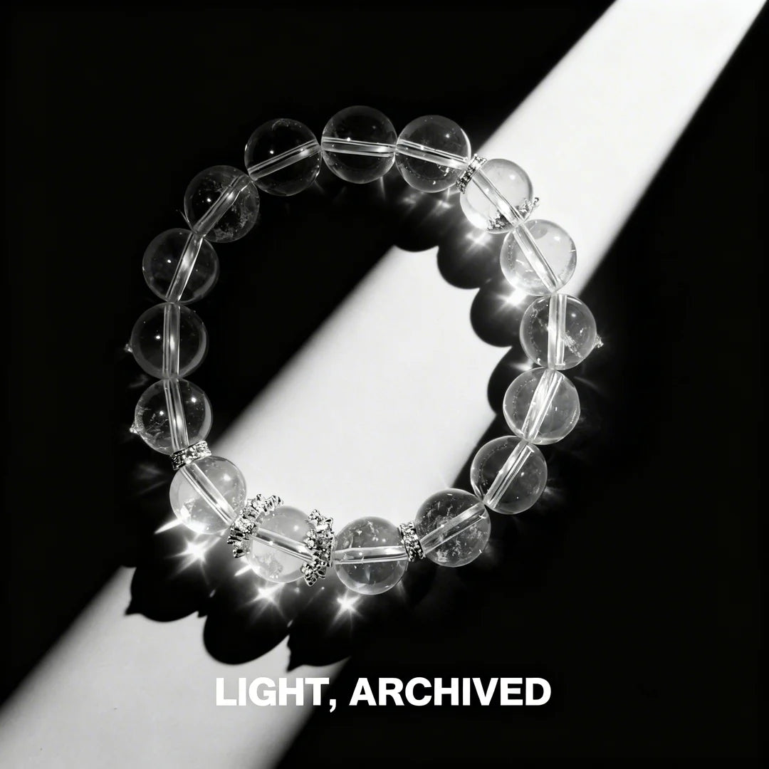 Pure Clear Quartz Energy Bracelet with Silver Charms – Genuine Crystal Healing Jewelry