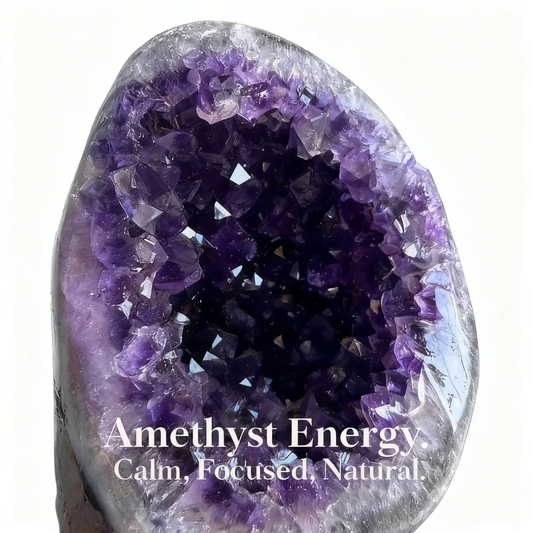 Amethyst Geode: Natural Calming Crystal for Stress Relief, Focus & Serene Energy
