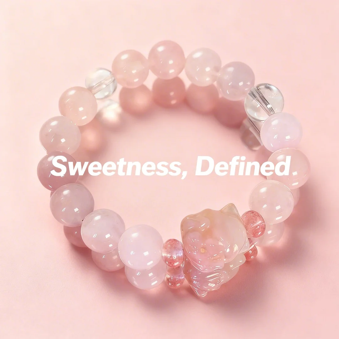 Rose Quartz Nine-Tailed Fox Bracelet: Attract Romantic Luck & Soulful Connections