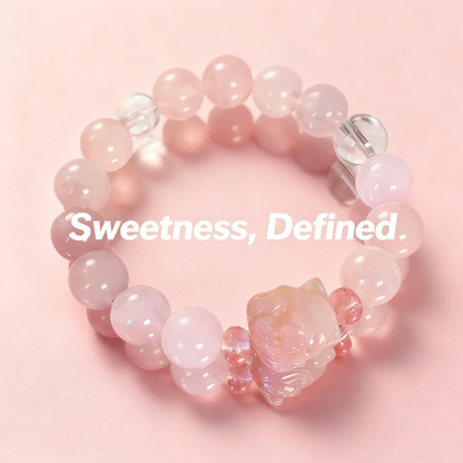 Rose Quartz Nine-Tailed Fox Bracelet: Attract Romantic Luck & Soulful Connections