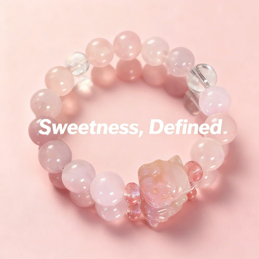 Rose Quartz Nine-Tailed Fox Bracelet: Attract Romantic Luck & Soulful Connections