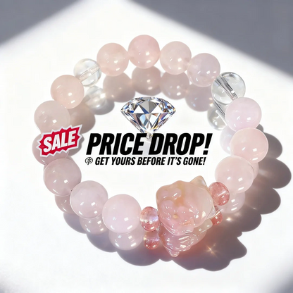 Rose Quartz Nine-Tailed Fox Bracelet: Attract Romantic Luck & Soulful Connections