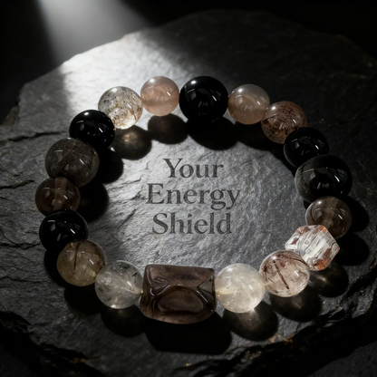 Smoky Quartz & Black Onyx Career Bracelet: Boost Focus, Success & Professional Confidence