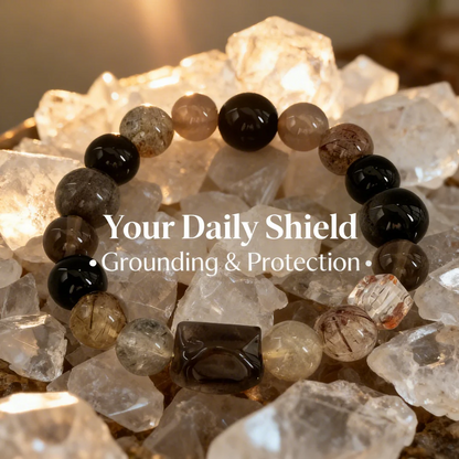 Smoky Quartz & Black Onyx Career Bracelet: Boost Focus, Success & Professional Confidence