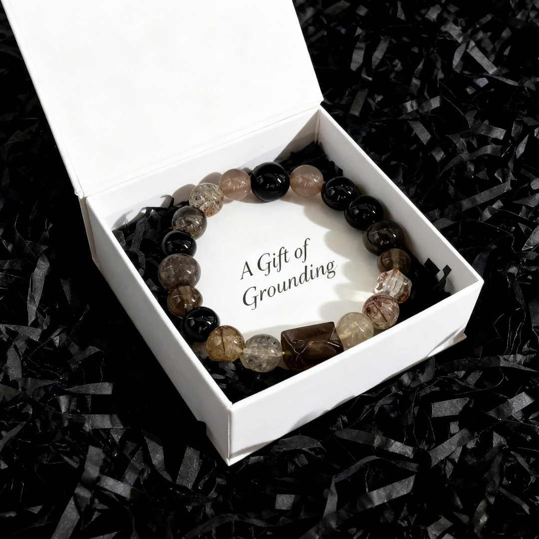 Smoky Quartz & Black Onyx Career Bracelet: Boost Focus, Success & Professional Confidence