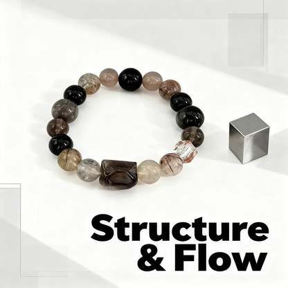 Smoky Quartz & Black Onyx Career Bracelet: Boost Focus, Success & Professional Confidence