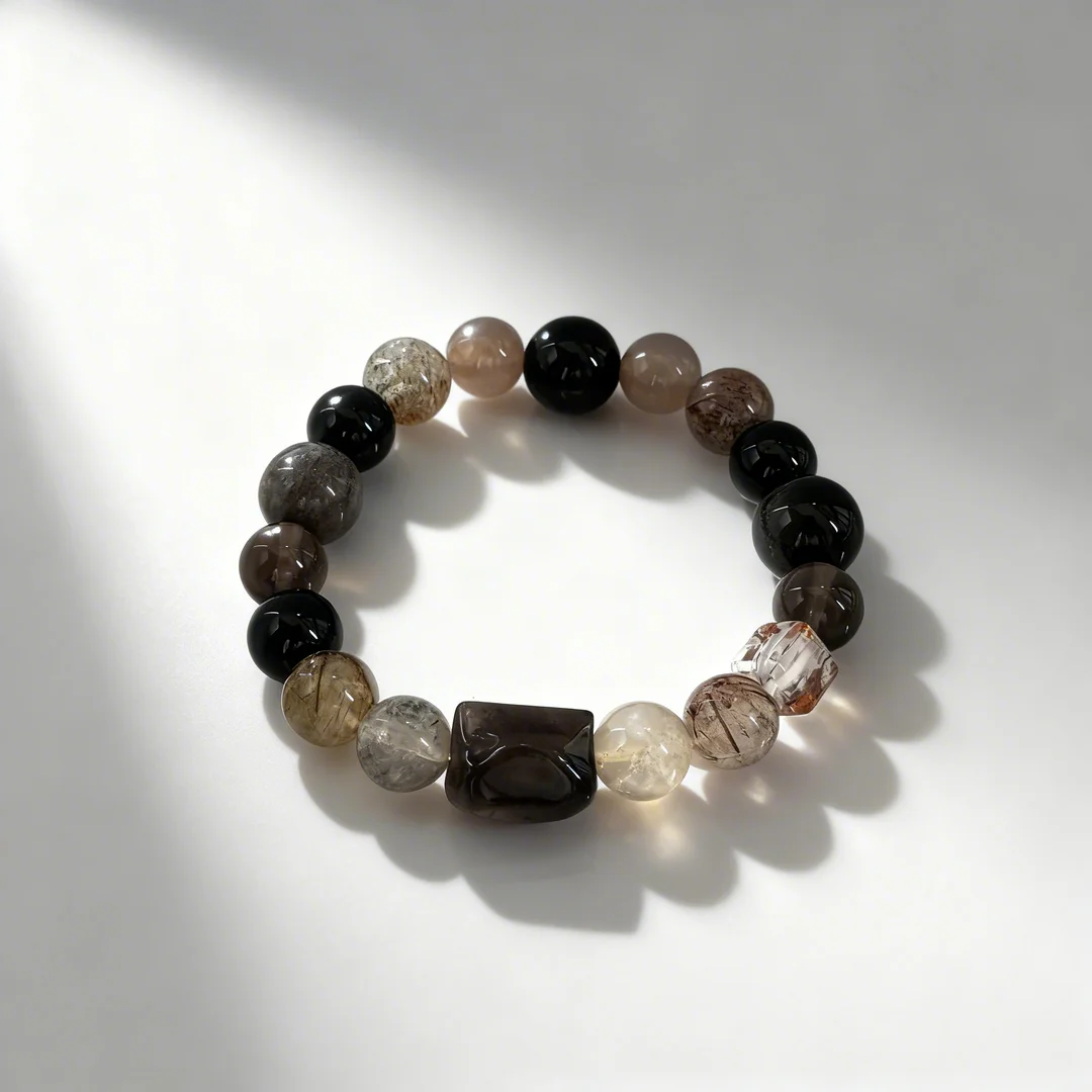 Smoky Quartz & Black Onyx Career Bracelet: Boost Focus, Success & Professional Confidence