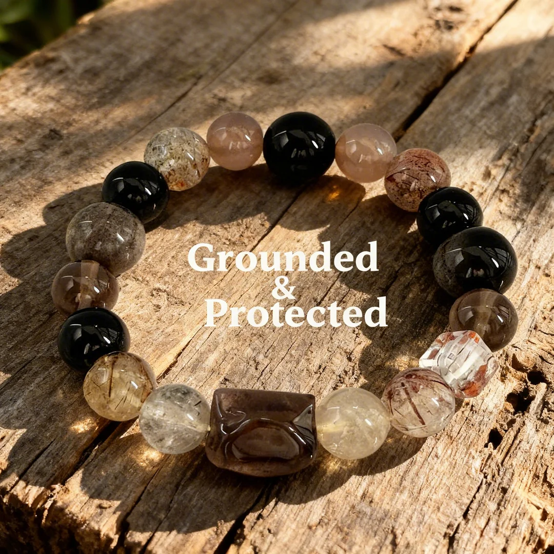 Smoky Quartz & Black Onyx Career Bracelet: Boost Focus, Success & Professional Confidence